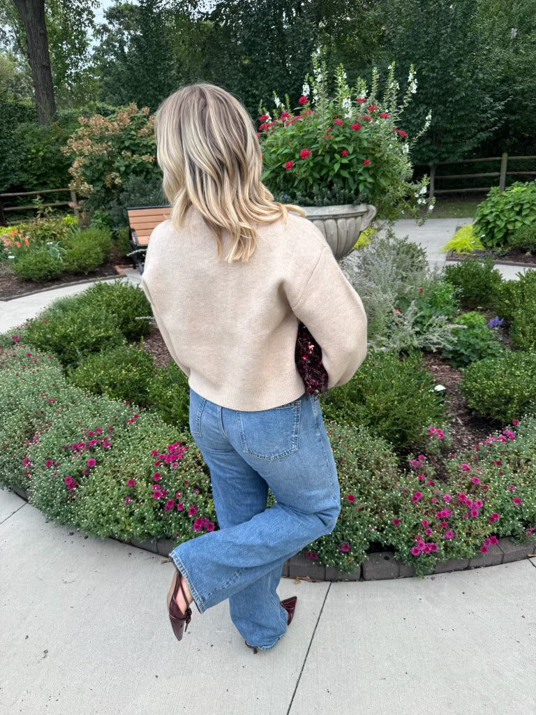 Camel Mock Neck Knit