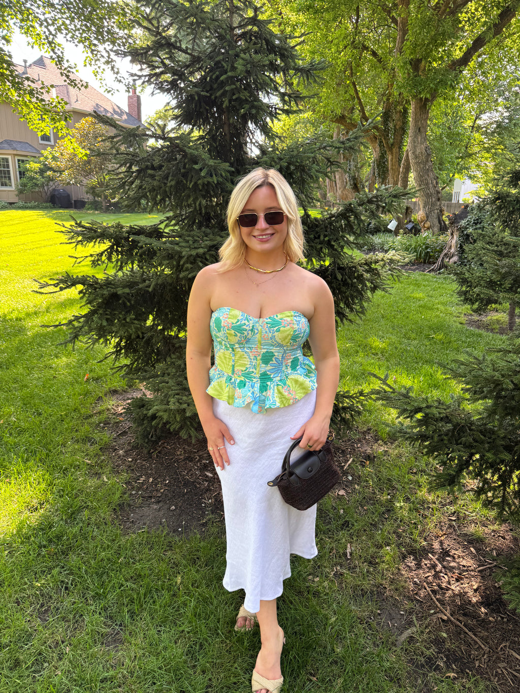 Colorful Vacay Strapless Top