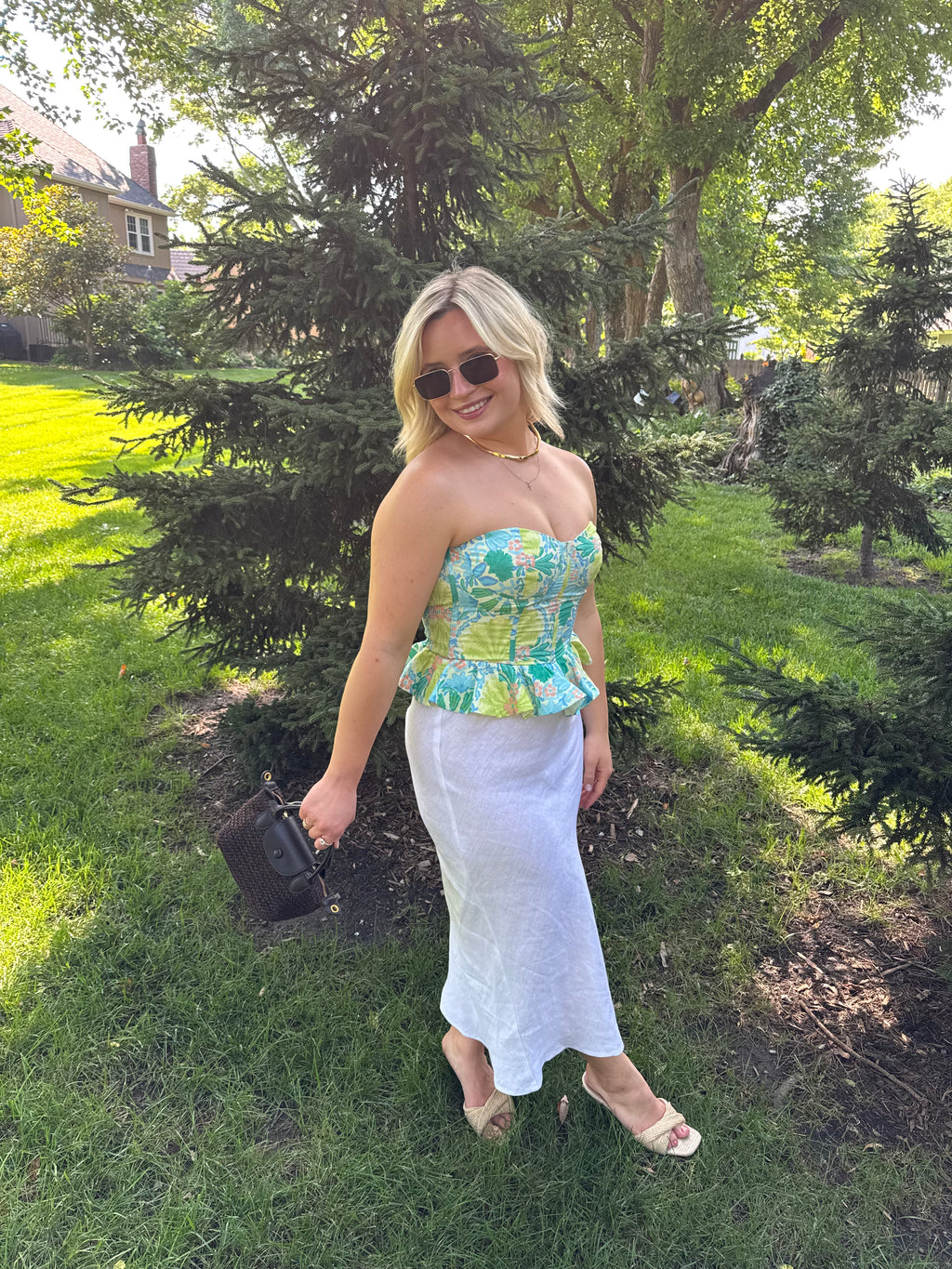 Colorful Vacay Strapless Top