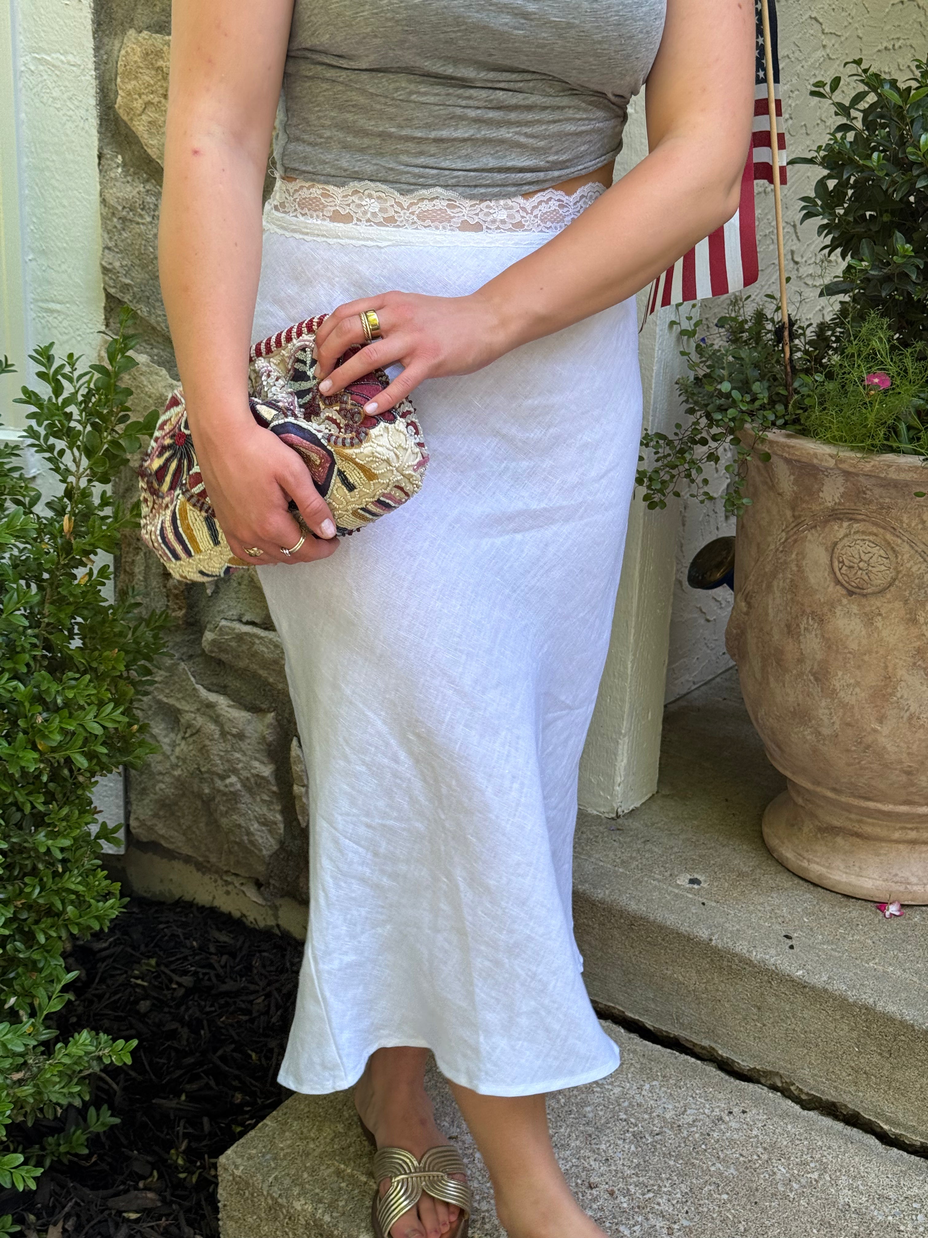 Italian Linen Lace Skirt