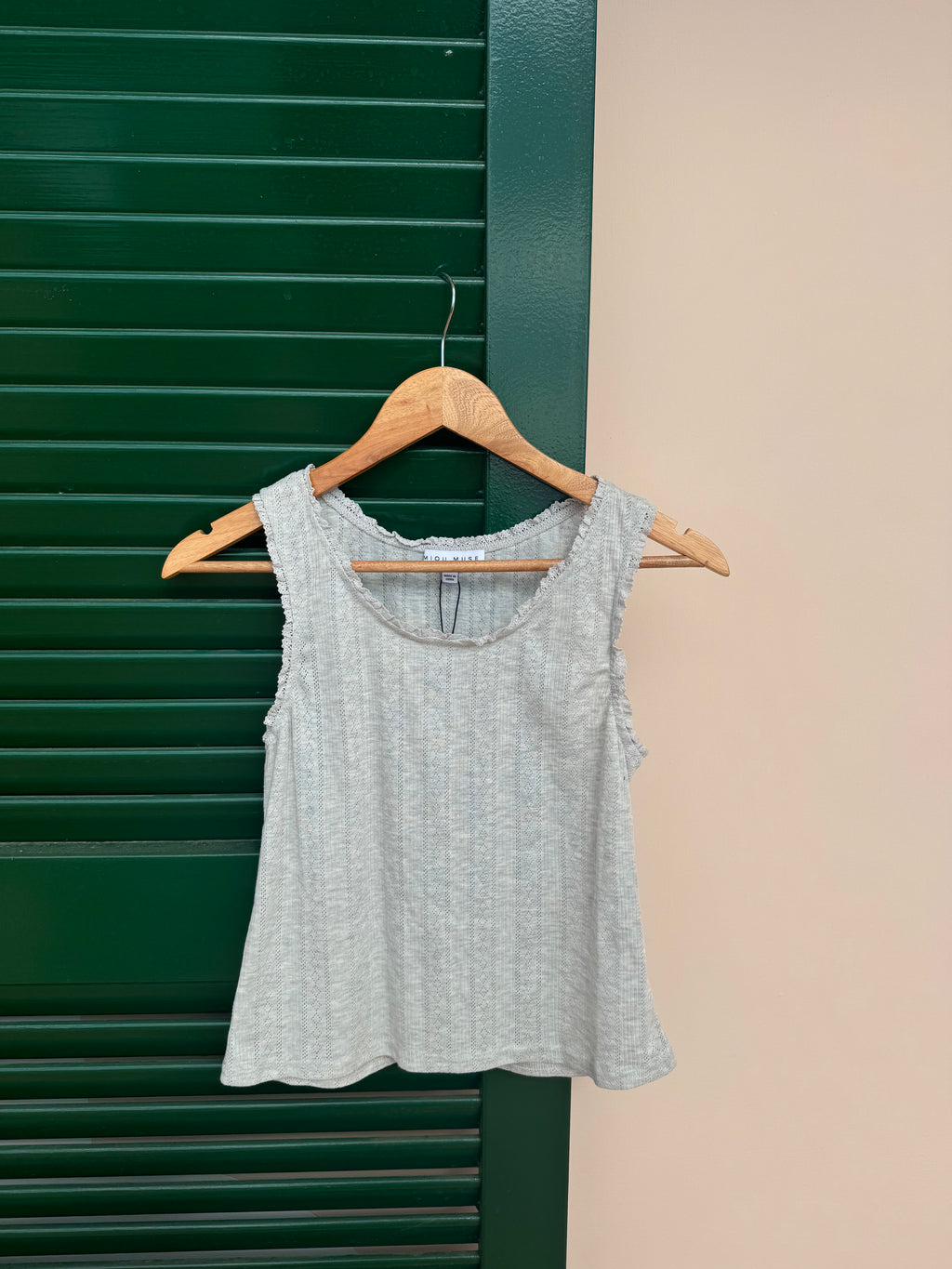 Pointelle Ruffle Tank