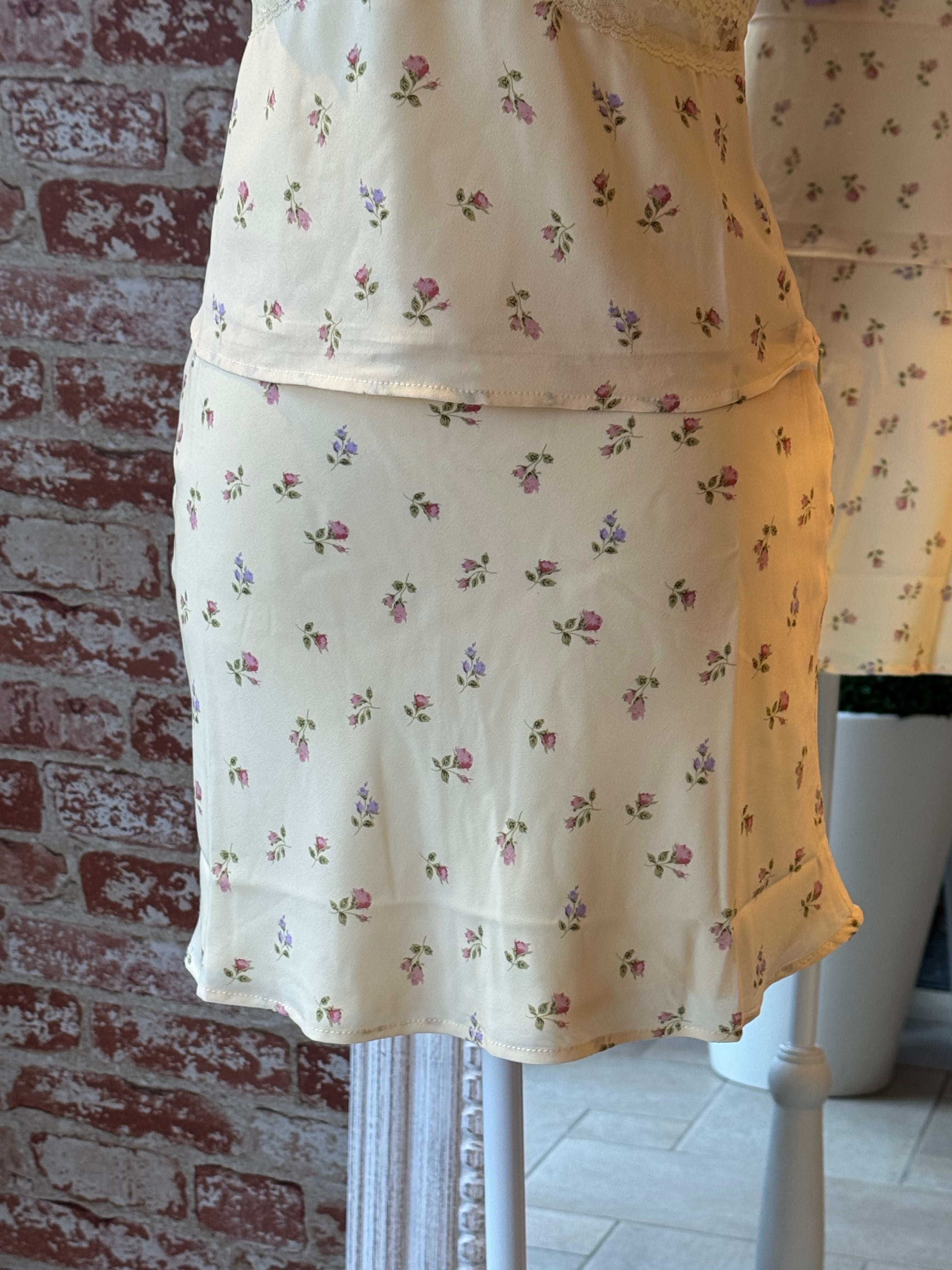 Yellow Floral Mini Skirt