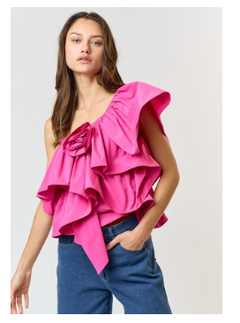 Ruffle Rose Top